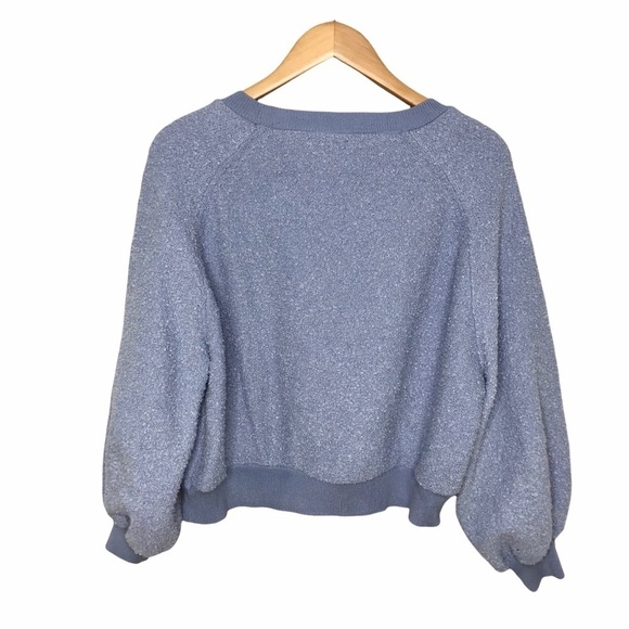 Warm and Cozy by Poof Pullover Textured Long Sleeve Size Large Blue - Picture 5 of 8